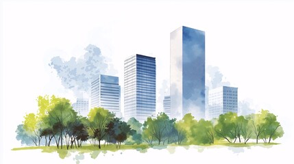 Obraz premium Modern Cityscape Sketch of Urban Landscape