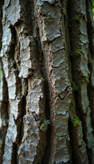 Obraz premium Intricate Patterns and Textured Surface of Weathered Tree Bark in Detailed Close-up View