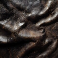 Seamless Texture of Luxurious Crumpled Leather Background with Rich Brown Tones