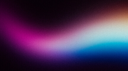 Pink purple blue black noisy colour wave backdrop design. Abstract dark blue colour flow, vibrant, glowing, shine, grainy gradient, cover, header, banner, poster
