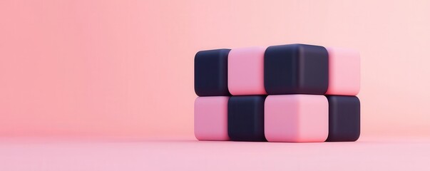 Modular elements being restructured into a new product design, innovative concept, 3D illustration