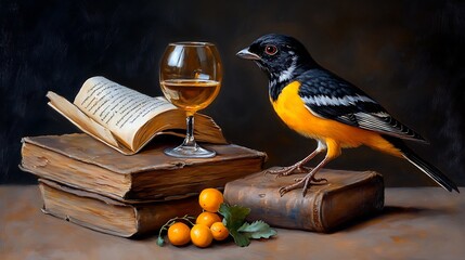 Bird and books