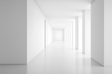 Fototapeta premium An empty white corridor