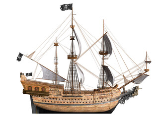 3d render pirate ship
