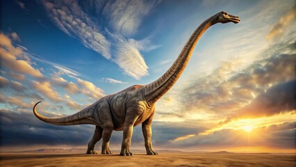 Rendition of prehistoric dinosaurs brachiosaurus