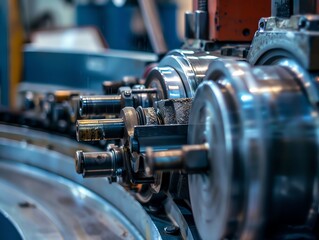 Obraz premium Hydraulic pipe bender forming tight curves