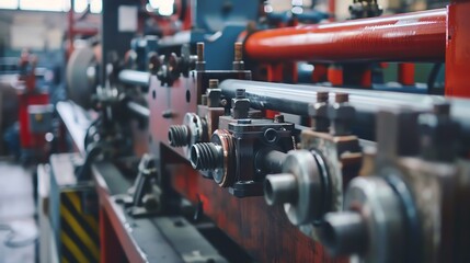 Hydraulic tube bender on a shop floor