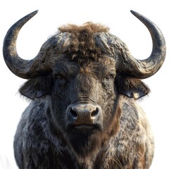 Naklejka premium Realistic 3D Rendering of a Buffalo Head