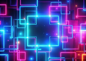Lively neon animated background with shifting rectangles, suited for medical and business screensavers. Offers a modern, dynamic vibe that captivates viewers with its colorful energy.