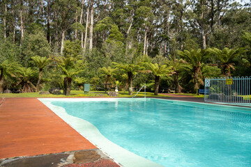 outdoor swimming pool in forest in a national park in australia