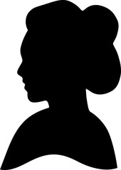 Vintage silhouette side profile portrait of a woman - Filipina