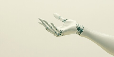Tecnology of A futuristic robotic hand, showcasing advanced technology isolated on background