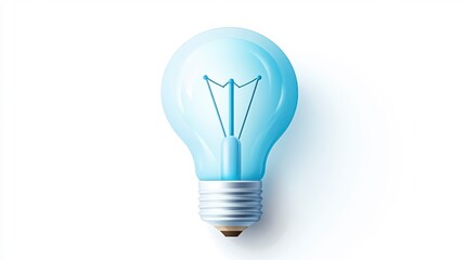 Light Bulb Icon in Soft Blue Color