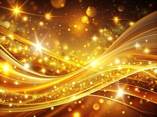 Obraz premium Refined luxury backdrop with luminous golden curves and shimmering light accents, ideal for enhancing design projects with an elegant and opulent feel.