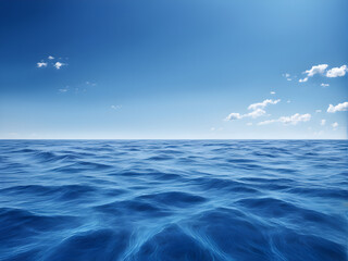 Obraz premium Blue Ocean, Water Surface and Blue Sky