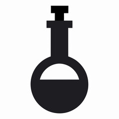 Laboratory flask with a liquid icon vector illustration 
