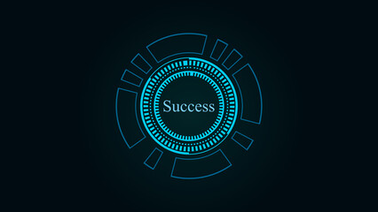 Fototapeta premium success text animated .Text symbol inflammation. Thinness disappears. In-out loop. With black background