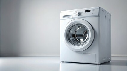 Washing machine isolated on background, appliance, laundry, clean, clothes, technology, household, modern