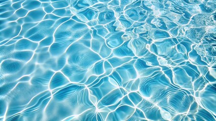 Obraz premium The shimmering surface of clear water showcases beautiful ripples over a white backdrop, embodying the essence of summer, enhancing product presentations with a lively, sparkling texture.