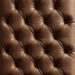 Naklejka premium Seamless Luxurious Brown Leather Texture with Premium Quilted Pattern for Cozy Furniture and Elegant Interior Decor