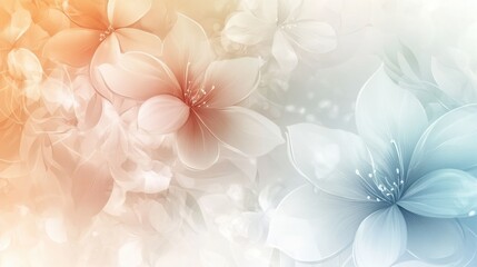 Obraz premium A floral-themed vector background with intricate flower patterns and soft pastel hues, offering a delicate and elegant design for beauty or wedding-related visuals