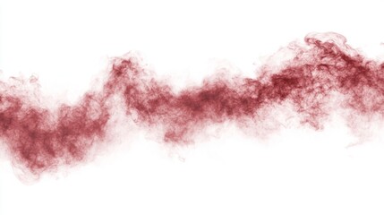 Obraz premium Abstract Red Smoke Swirl Isolated on White Background