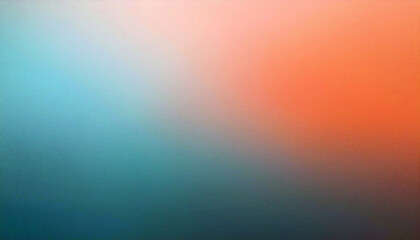 Obraz premium Serene Teal to Vibrant Orange Gradient: A captivating visual blend of calmness and energy, perfect for backgrounds or design inspiration. Tranquil hues.