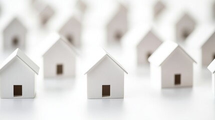 Minimalist White House Models on Bright Background