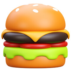 3d render hamburger illustration
