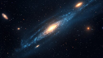 Stunning view of a spiral galaxy in deep space