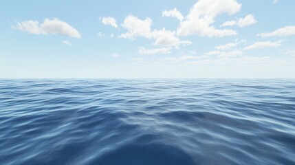 Fototapeta premium Serene Ocean Scene with Clear Blue Horizon