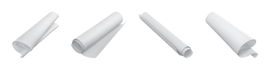 A set of large white sheets twisted. Vector illustration