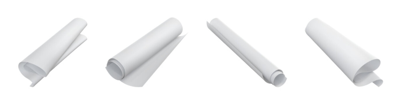 A set of large white sheets twisted. Vector illustration