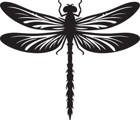 Fototapeta premium Dragonfly icon. Black dragonfly sign. Flat design. Silhouette icon. Vector illustration