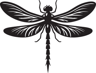Fototapeta premium Dragonfly icon. Black dragonfly sign. Flat design. Silhouette icon. Vector illustration