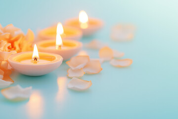Diyas surrounded by soft petals