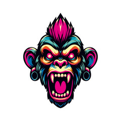 monkey animal head logo, modern illustration design.
