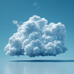 Realistic 3D Cartoon Cloud Render in Bright Sky