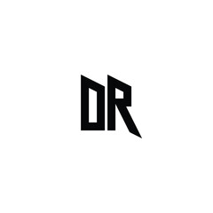 Obraz premium DR monogram logo design letter text name symbol monochrome logotype alphabet character simple logo