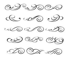 4552.eps Set of  decorative elements for design isolated, editable. 