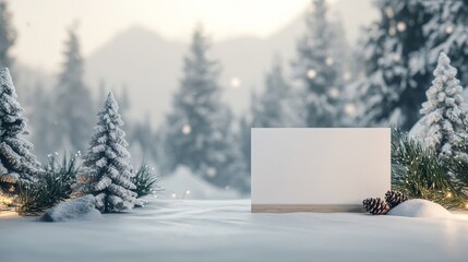 An empty scene featuring blank mockup template for an arctic adventure vacation package, 