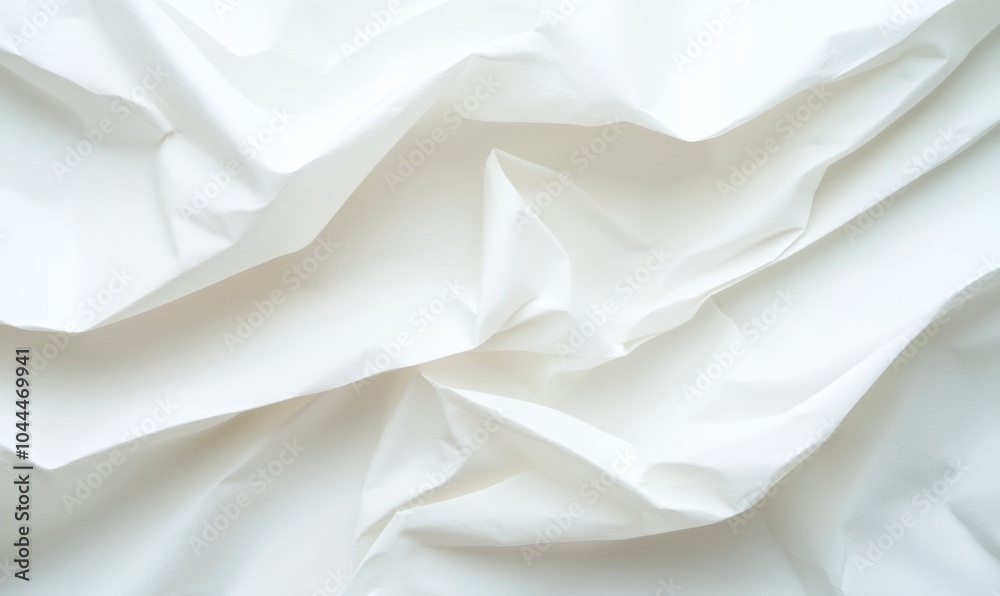 Aufkleber Abstract White Paper Texture with Folded Patterns - Minimalist Background