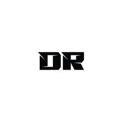 Obraz premium DR monogram logo design letter text name symbol monochrome logotype alphabet character simple logo