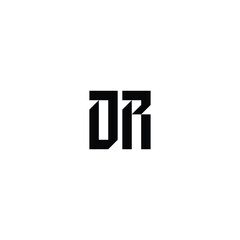 Fototapeta premium DR monogram logo design letter text name symbol monochrome logotype alphabet character simple logo
