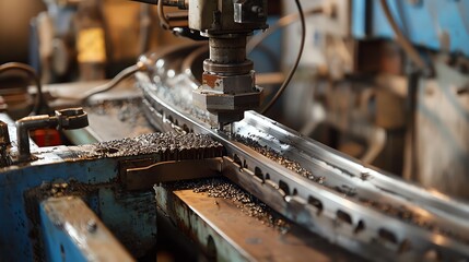 A bending machine bending a metal bar with complex curves