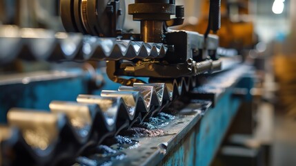 Fototapeta premium A bending machine bending a metal rod