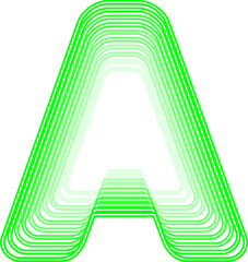 3D Glow Neon Line Letter Alphabet Vector Element A