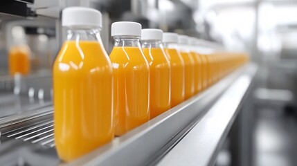 Production of orange juice in the factory