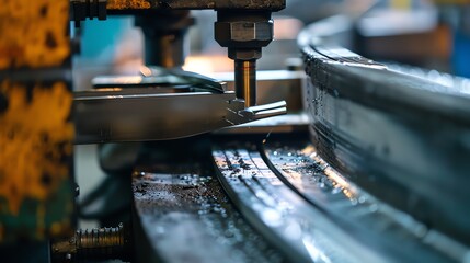 A bending machine bending a metal bar with complex curves