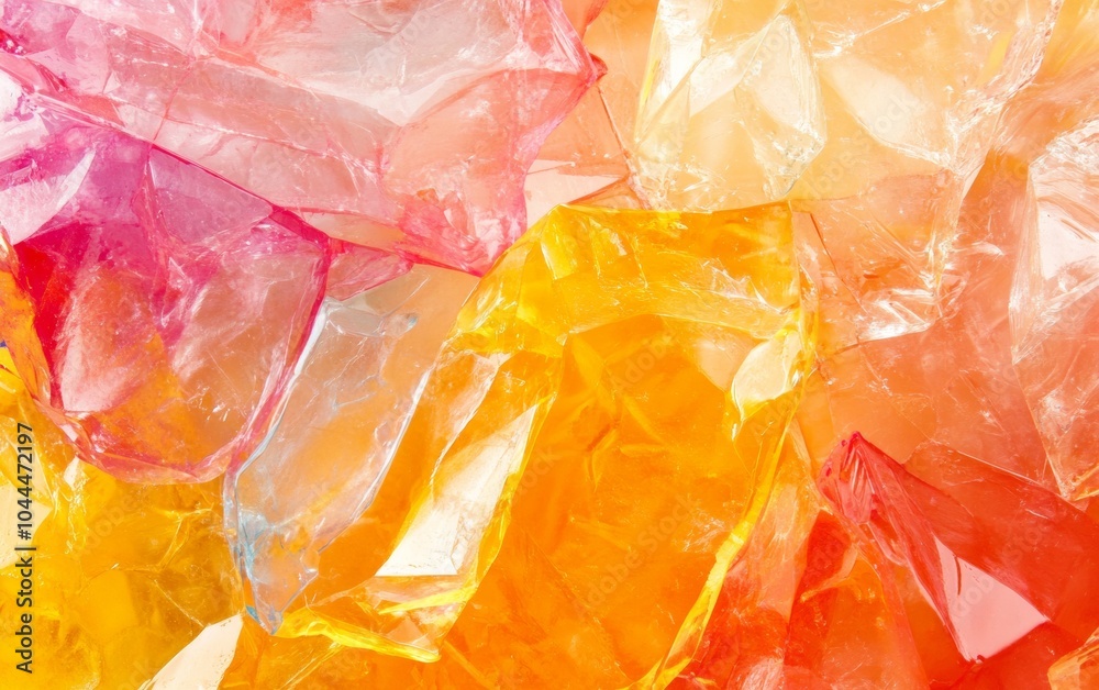 Aufkleber multicolored abstract glass and crystal textures with transparency effects